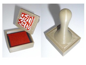 stamp handle integrated pad art tools 3d print model - Mito3D