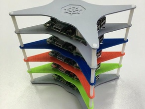 raspberrypi kubernetes de la pila electrónica caso raspberry pi apilable 3d print model - Mito3D