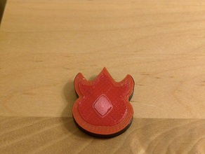 a volcano badge pokemon ímã 2d arte kanto jogos de vídeo 3d print model - Mito3D