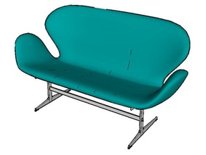 fritz hansen cisne sofá decoración swan chair 3d print model - Mito3D