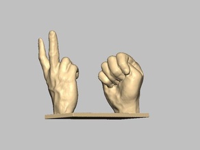 two hands scans replicas 3d print model - Mito3D