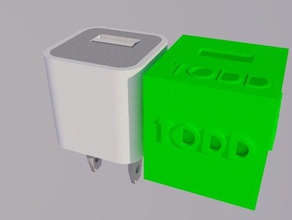 carregador de iphone bloco capa diy 3d print model - Mito3D