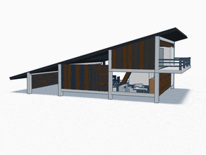 custom floor-and-a-half home carport buildings structures 3d print model - Mito3D