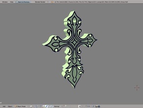 croix de style gothique des signes logos 3d print model - Mito3D