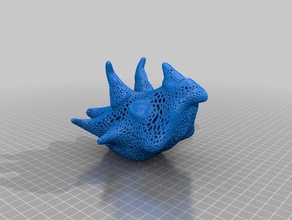 triceratops- normal voronoi low poly bumpy art 3d print model - Mito3D