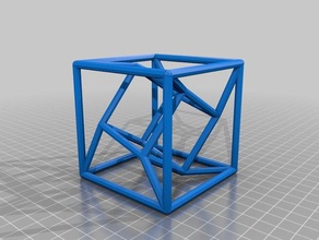 my customized distorted tesseract math art 3d print model - Mito3D