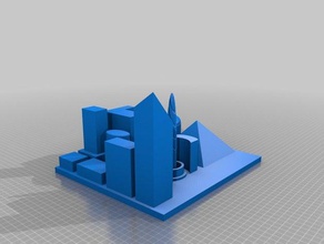 cidade futurista scape 3d impressão 3d print model - Mito3D