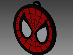 spiderman keychain other 3-d 3d printing awesome black circle circular comic inventor marvel comics movie necklace red small spider man superhero symbol thingiverse video game white 3d print model - Mito3D