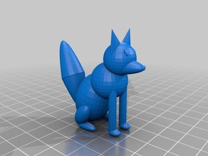 sentado fox animais 3d print model - Mito3D