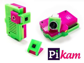 pikam flat camera case raspberry pi magnetic holder electronics photo photobooth video 3d print model - Mito3D