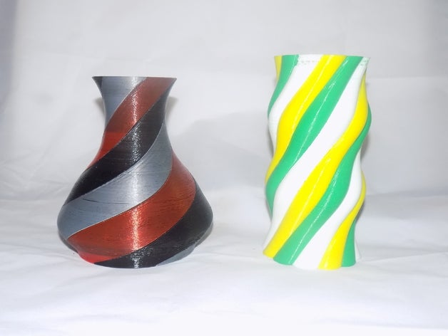 multiple extrusion vases decor abs color colors decoration delta diamond hotend dual extruder filament flowers flower vase gift home house max mixing pla rostock three valentine valentines day 3D print model - Mito3D