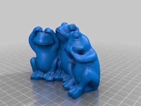 three wise frogs scans replicas 3d scan animal animals art autodesk memento creature hear no evil photo photogrammetry see speak monkies toad toads 3d print model - Mito3D