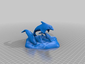 Delphin-Kader Kunst 3d print model - Mito3D