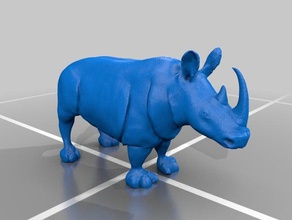 rhino sculture animale sculptris 3d print model - Mito3D