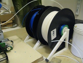 dual spoolreel rackholder 3d printer accessories filament holder reel spool 3d print model - Mito3D