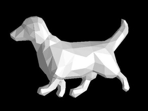low-poly dachshund animals figure lowpoly low poly 3d print model - Mito3D