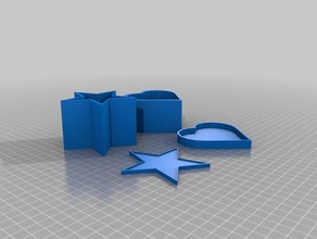 les cases 3 de l'organisation cœur étoiles 3d print model - Mito3D
