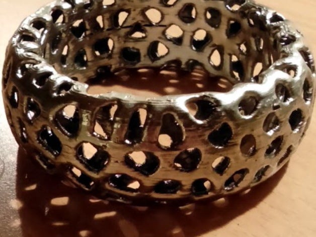voronoi braccialetto 2 bracciali anello 3D print model - Mito3D