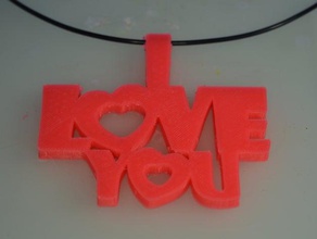 special valentines day love you keychain necklace jewelry februari 14th hearts iloveyou gifts 3d print model - Mito3D