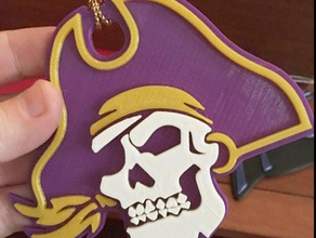 ecu pirates ornament sport outdoors jolly roger logo skull sports team 3d print model - Mito3D