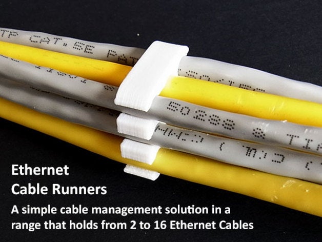 ethernet cable runners computer cables management manager cabling cord easy hiome neat network networking office organisation organization simple solution solutions system tidy 3D print model - Mito3D