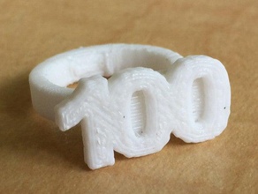 100 anello di apprendimento ° giorno scuola l'istruzione materna 3d print model - Mito3D