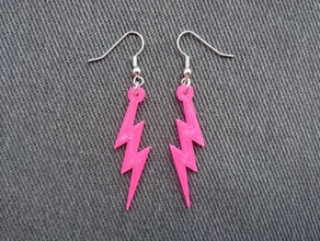 simple lightning earrings accessories jewelry quick print 3d print model - Mito3D