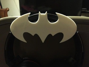 batman headphone holder audio audiophile logo symbol comics home 3d print model - Mito3D