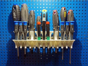 screwdriver holder pegboard wall mounted tool holders boxes biltema hand tools peg board 3d print model - Mito3D