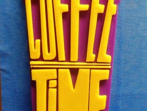 coffee time signs logos cup 3d print model - Mito3D
