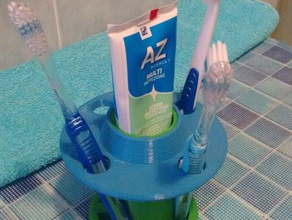 brosse à dents dentifrice titulaire v14 plus tard la salle de bains accessori accessoires bagno dentifricio spazzolino le stand porte-brosse 3d print model - Mito3D
