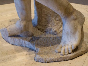 feet mia doryphoros scans replicas agisoft photoscan athlete classical age greece hellas italy male marble minneapolis minnesota nude pentellic polykleitos roman era 3d print model - Mito3D