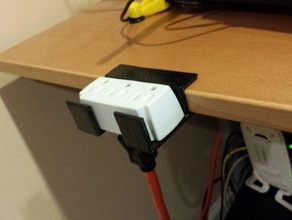 desk edge holder organization hook power cord 3d print model - Mito3D