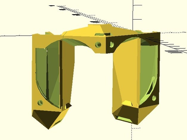 double air duct tobera aire-doble 3d Drucker Teile 50mm Lüfter Kühlung dual-Kanal dual-fan-duct Düse prusa i3 3D print model - Mito3D