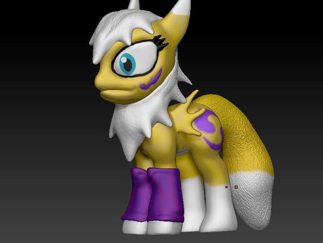 renamon pony de juguete los juguetes juegos digimon digital monster mi pequeño 3D print model - Mito3D