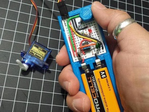 servo do testador robótica 9g Bateria de 9v titular experimentação componente diy eletrônica hobby jumper jumperwire knob potenciômetro botão protótipo controle remoto servos motor 3d print model - Mito3D
