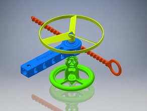 hélice toupie launcher mechanical toys costomizabledesign designproject engineeringproject makeredchallenge scienceproject parametric pécher haut 3d print model - Mito3D