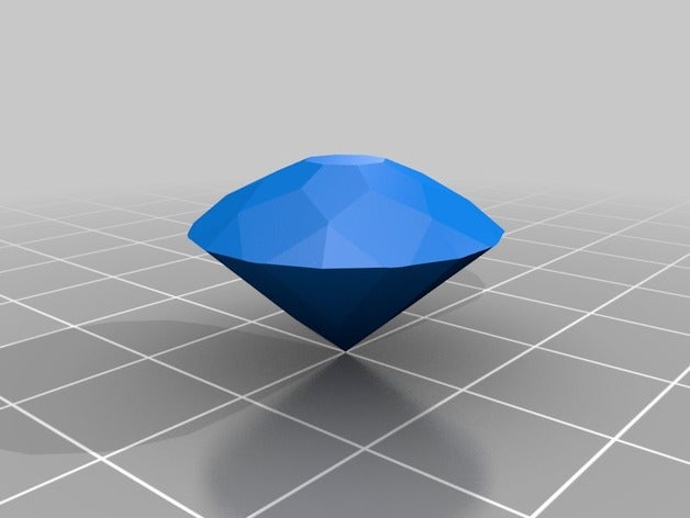 ma personnalisé en forme de diamant taille brillant 58 bijoux 3D print model - Mito3D