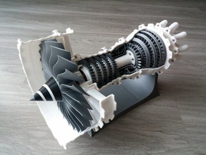 3d printable jet engine engineering turbine turbofan motor 