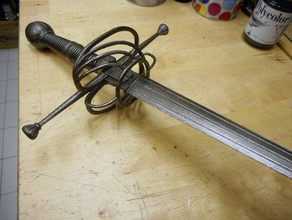 italymaker rapier xiv century decor ancient sword historic piece 3d print model - Mito3D