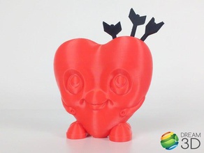happy heart valentines sculptures gift love day gifts 3d print model - Mito3D