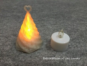 decoration led candle easy light simple tinkercad 3d print model - Mito3D