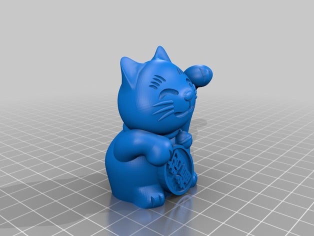maneki-neko -lucky cat - solidfilled animali di ceramica figura kitty mascotte statua 3D print model - Mito3D