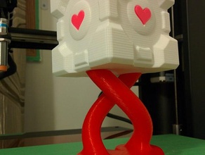 companion cube hearts heart shaped helix stand props double 3d print model - Mito3D