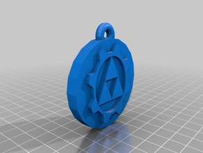 triforce-Münze-Schlüssel-ring Kunst 3d print model - Mito3D