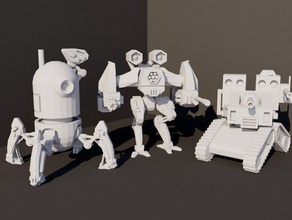 Roboter Minifigur trio Modell k47 3d print model - Mito3D