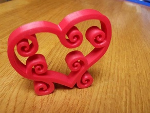 valentine heart 2d 3d print 3d print model - Mito3D