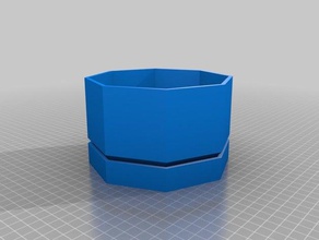 octagon flower pot outdoor garden customized 3d print model - Mito3D