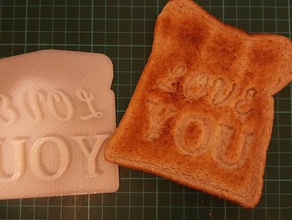 personnalisable de jour valentines timbre toast des signes les logos Texte 3d customizer l'amour valentinesday le cadeaux pour la saint valentin 3d print model - Mito3D