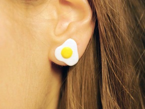egg earring earrings breakfast eggs eggy fashion pla prusa i3 3d print model - Mito3D